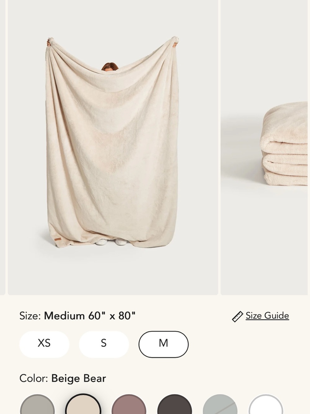 UnHide Lil’ Marsh Faux Fur Blanket — Beige Bear (Medium 60” x 80”)